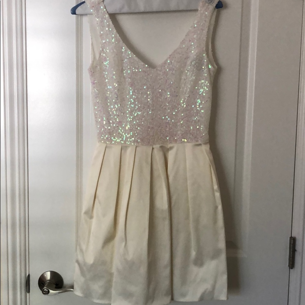 ADOS Sequined white mini dress